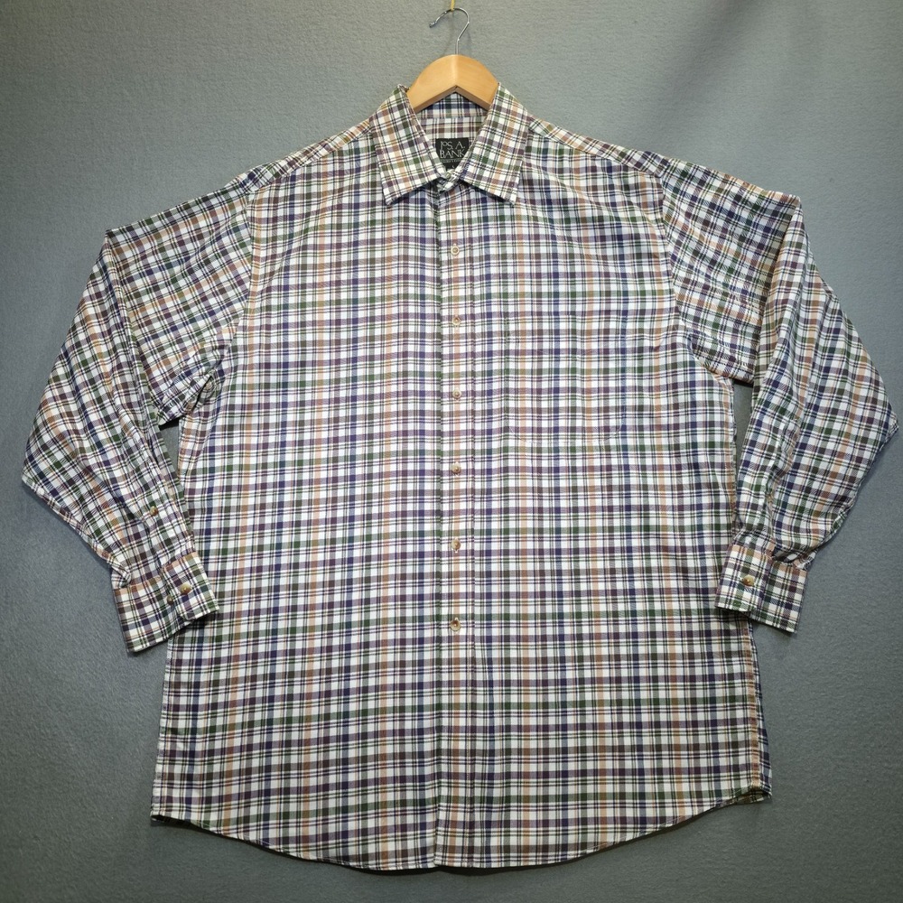 Jos‎ A Bank Traveler's Collection Men's Long Sleeve Button Up Shirt Size Large